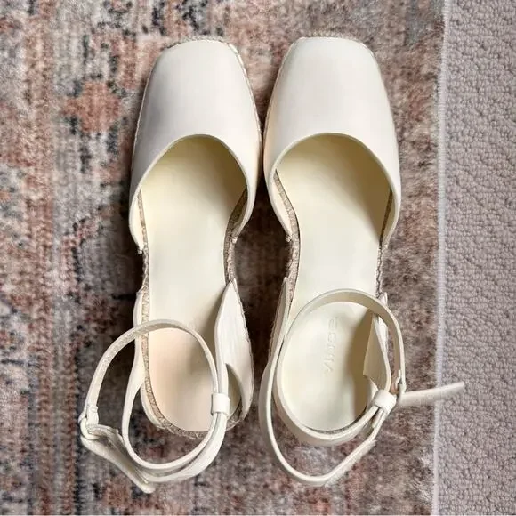 Vince Cecilia Leather Espadrille Wedge in Marble Cream size 9.5 - Picture 4 of 14